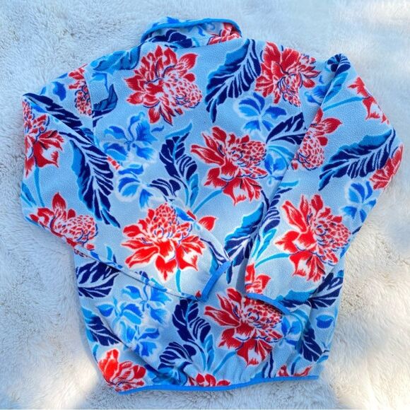 PATAGONIA Floral Manoa Dusk T Snap Fleece Synchilla Quarter Button Sz. S - Picture 5 of 7